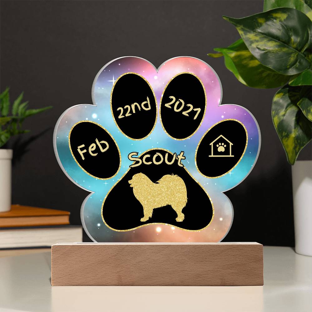 Samoyed - Personalized Dog Gotcha Day Acrylic Paw Print Plaque