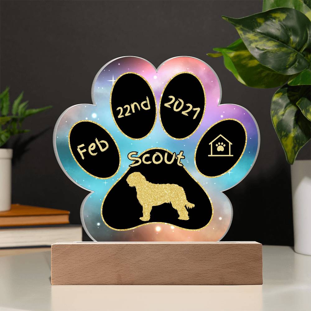 Otterhound - Personalized Dog Gotcha Day Acrylic Paw Print Plaque