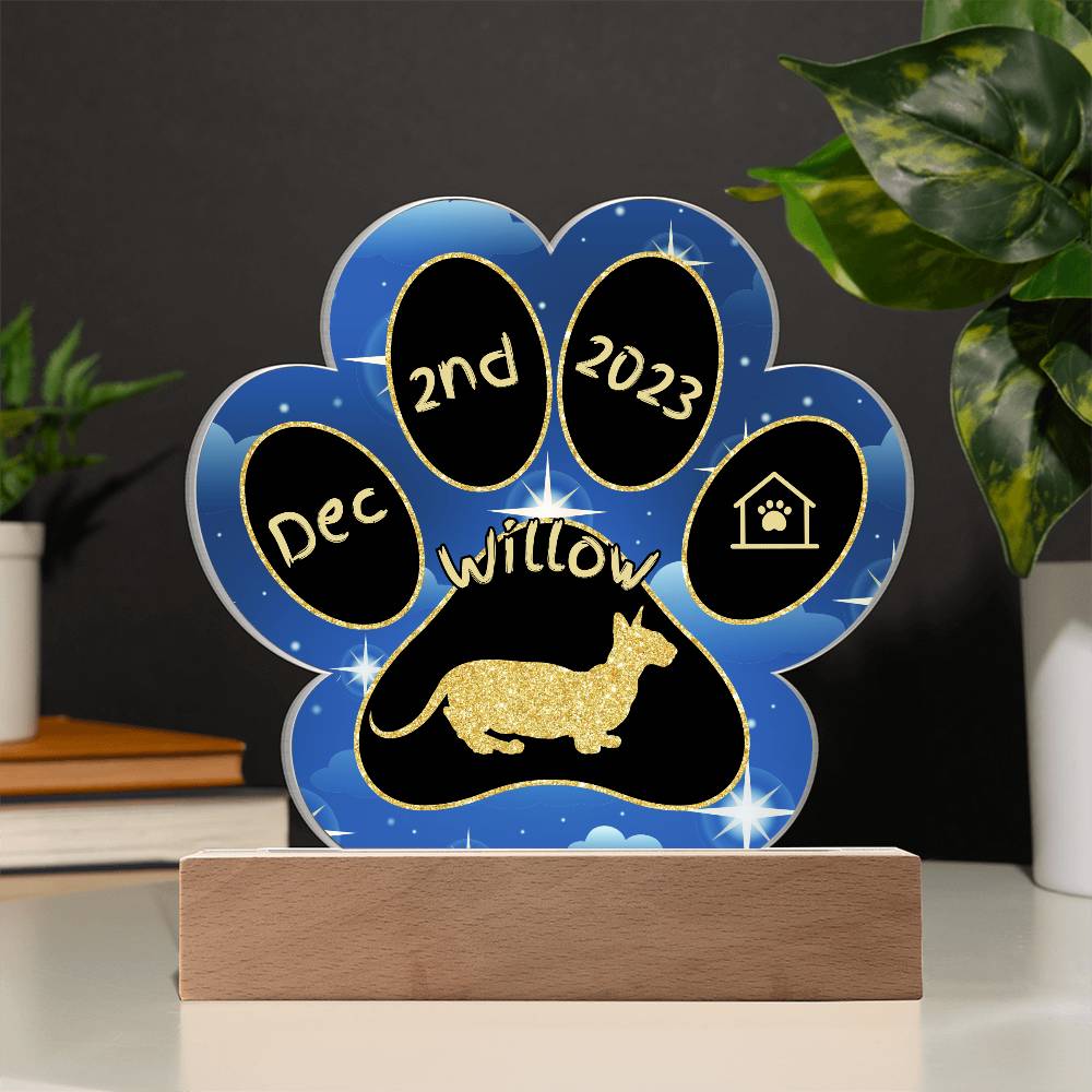 Minskin - Personalized Cat Gotcha Day Acrylic Paw Print Plaque