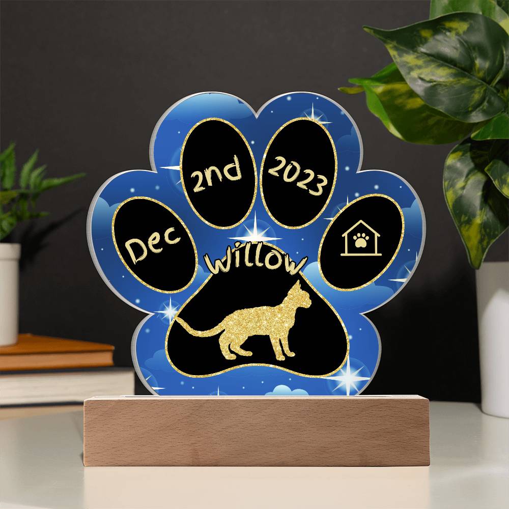 Devon Rex - Personalized Cat Gotcha Day Acrylic Paw Print Plaque