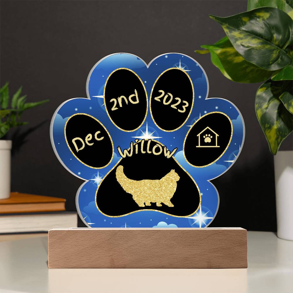 Persian - Personalized Cat Gotcha Day Acrylic Paw Print Plaque