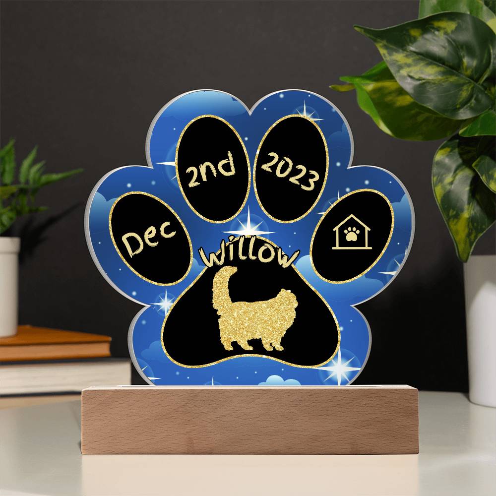 Himalayan - Personalized Cat Gotcha Day Acrylic Paw Print Plaque