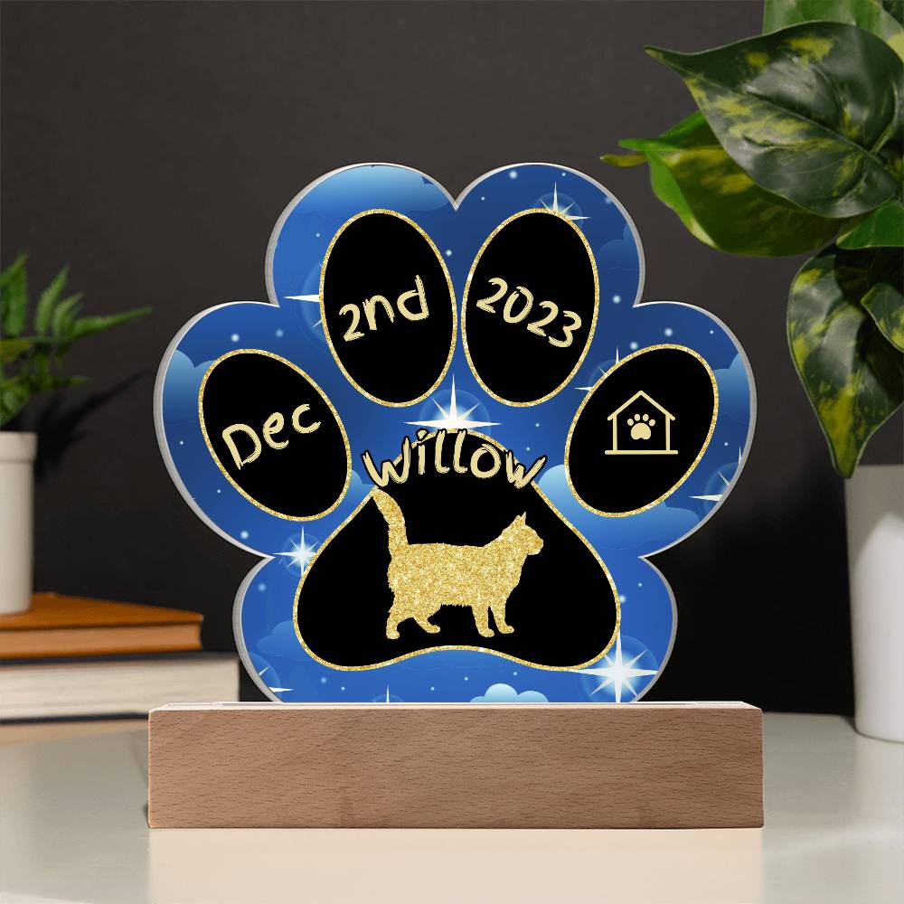 York Chocolate - Personalized Cat Gotcha Day Acrylic Paw Print Plaque