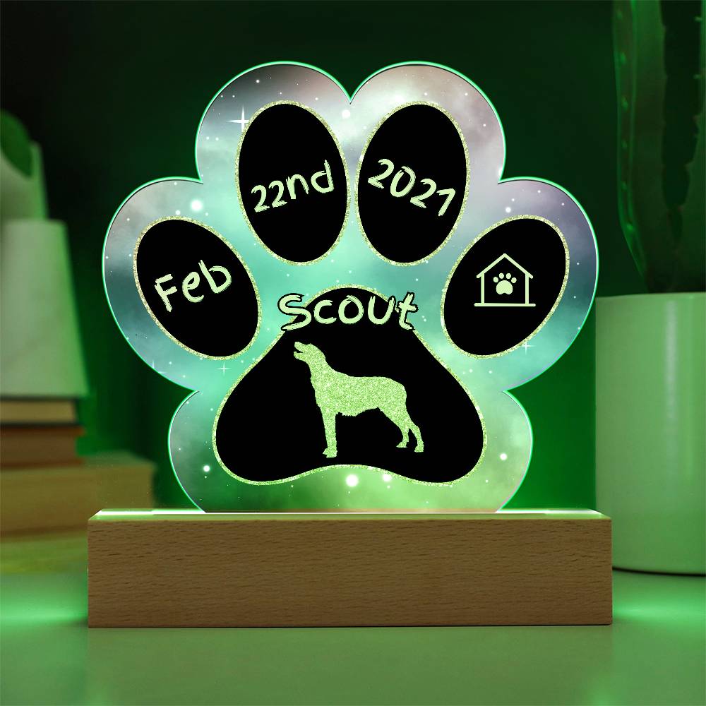 Irish Wolfhound - Personalized Dog Gotcha Day Acrylic Paw Print Plaque