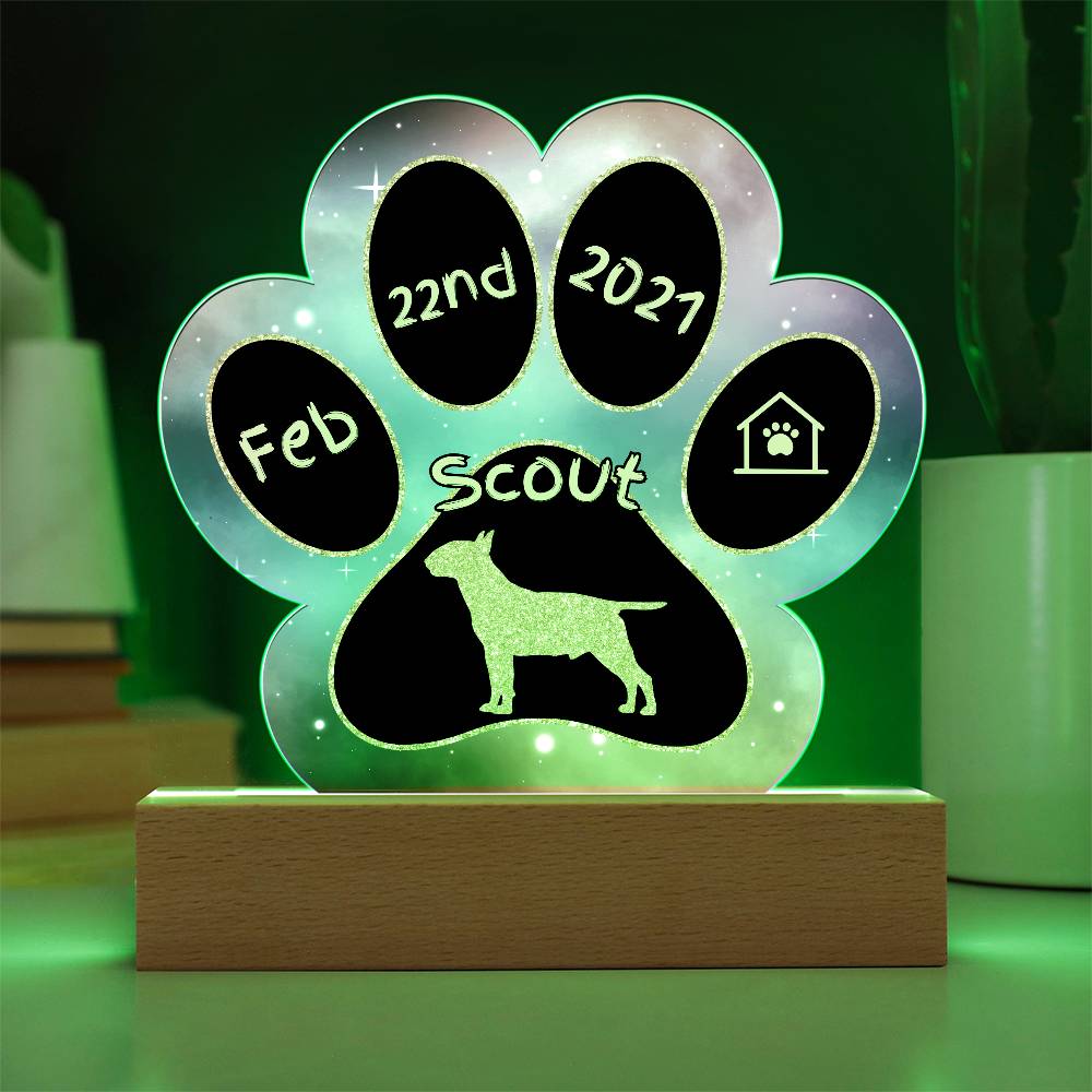 Bull Terrier - Personalized Dog Gotcha Day Acrylic Paw Print Plaque