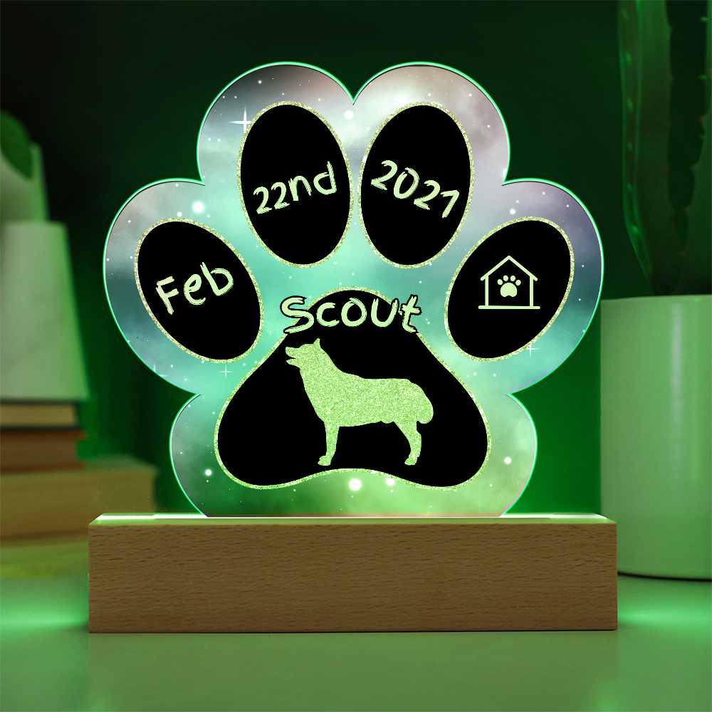 Husky - Personalized Dog Gotcha Day Acrylic Paw Print Plaque