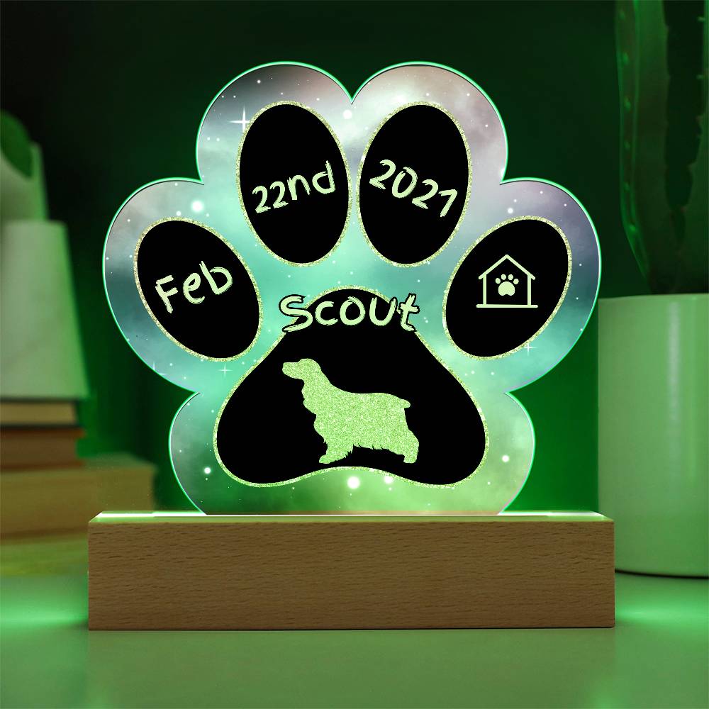 Cocker Spaniel - Personalized Dog Gotcha Day Acrylic Paw Print Plaque