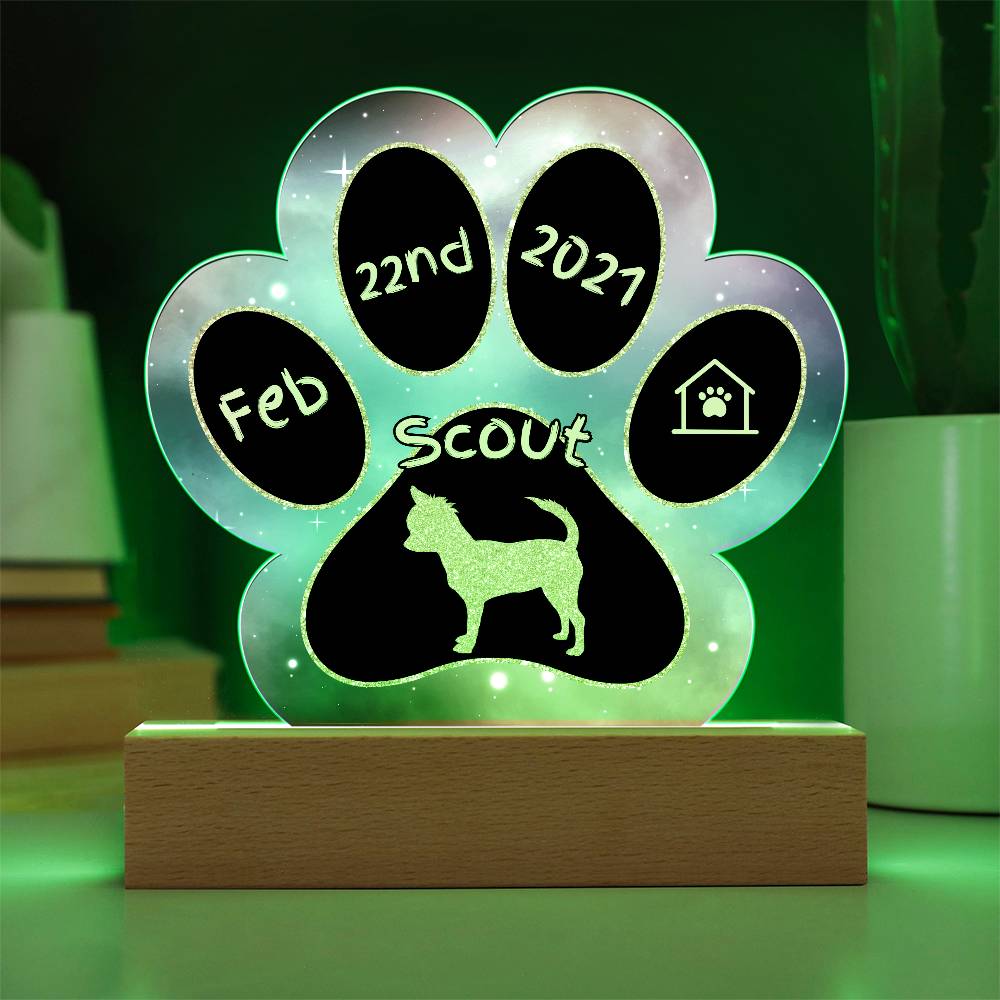 Chihuahua - Personalized Dog Gotcha Day Acrylic Paw Print Plaque