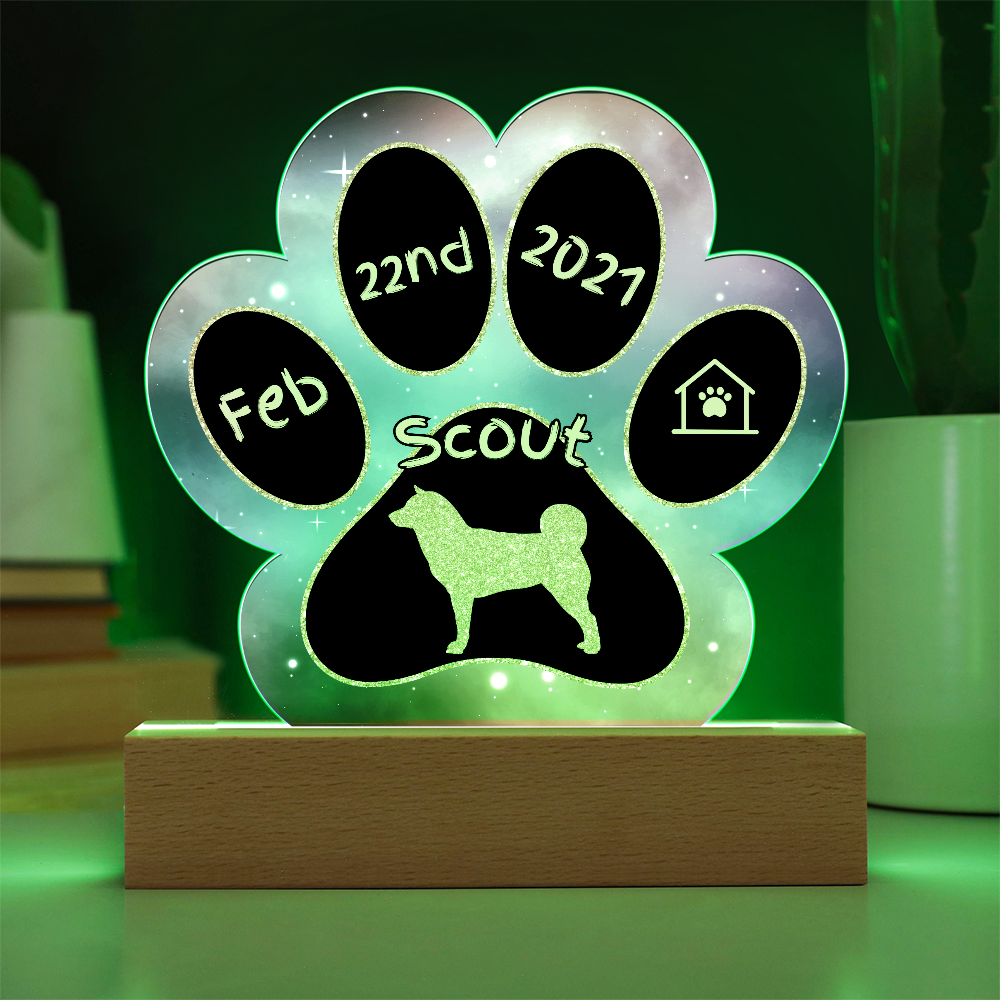 Akita Inu - Personalized Dog Gotcha Day Acrylic Paw Print Plaque