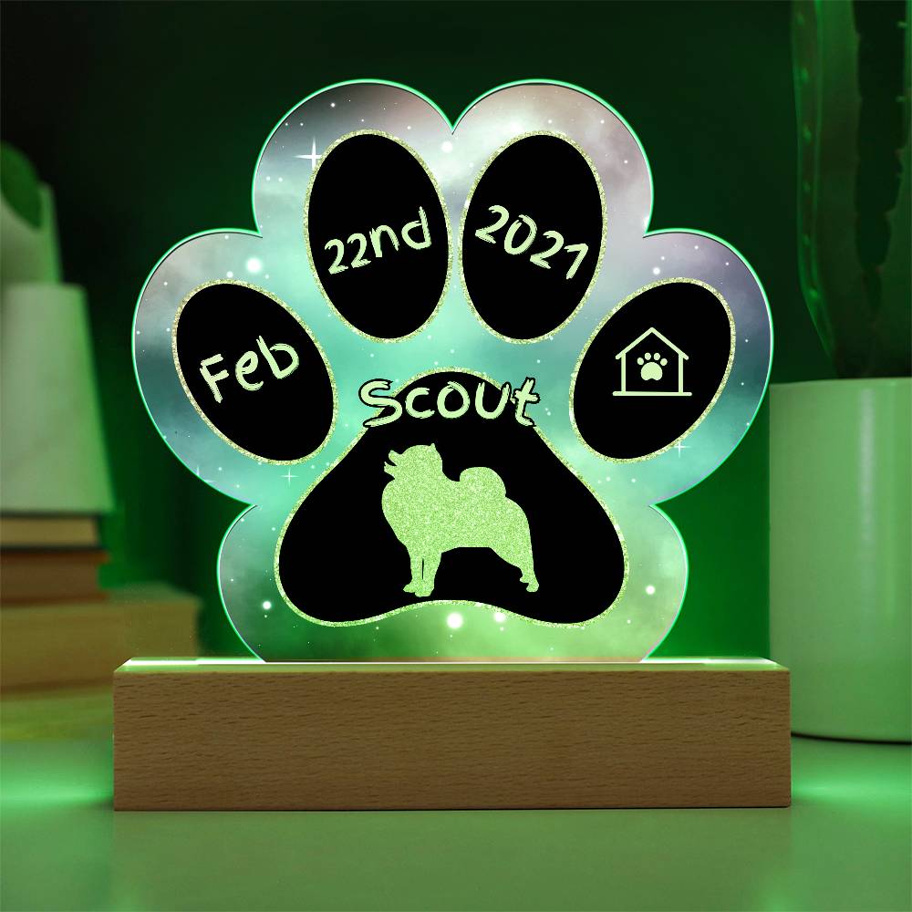 Pomeranian - Personalized Dog Gotcha Day Acrylic Paw Print Plaque