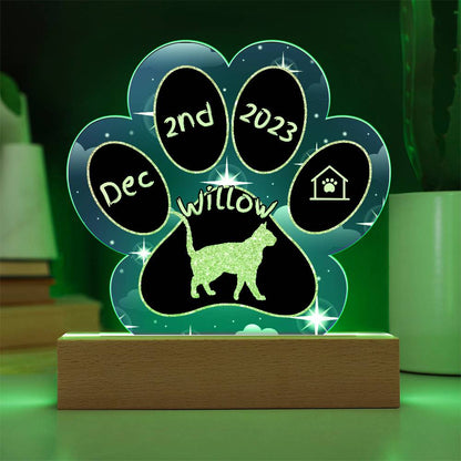 German Rex - Personalized Cat Gotcha Day Acrylic Paw Print Plaque