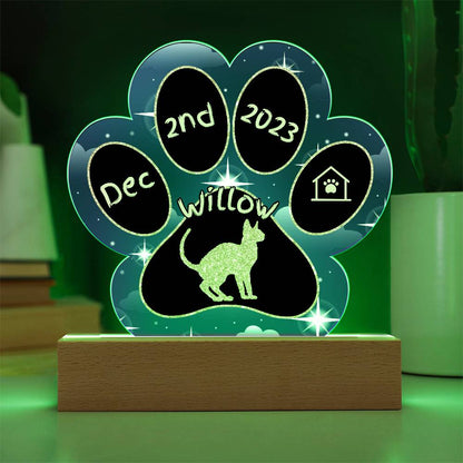 Oregon Rex - Personalized Cat Gotcha Day Acrylic Paw Print Plaque