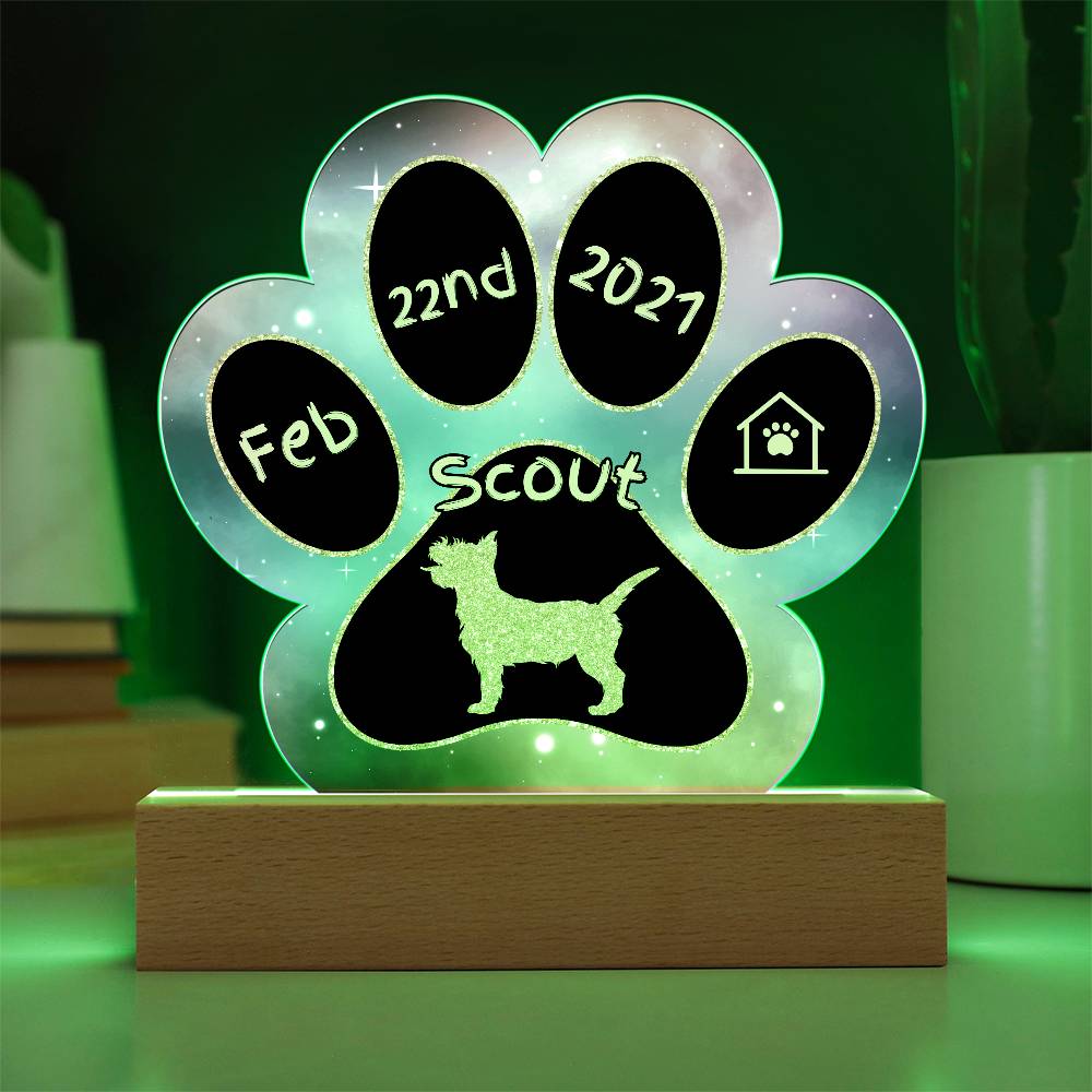 Cairn Terrier - Personalized Dog Gotcha Day Acrylic Paw Print Plaque