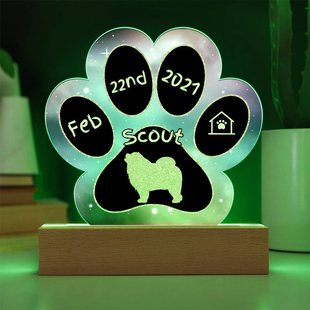 Chow Chow - Personalized Dog Gotcha Day Acrylic Paw Print Plaque