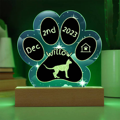 Sphynx - Personalized Cat Gotcha Day Acrylic Paw Print Plaque