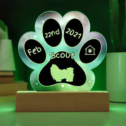 Shih Tzu - Personalized Dog Gotcha Day Acrylic Paw Print Plaque