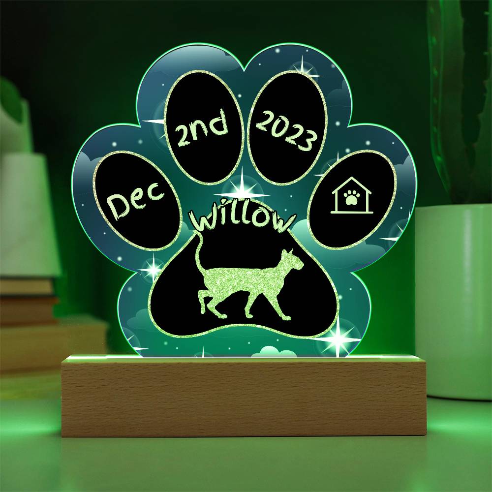 Colorpoint Shorthair - Personalized Cat Gotcha Day Acrylic Paw Print Plaque