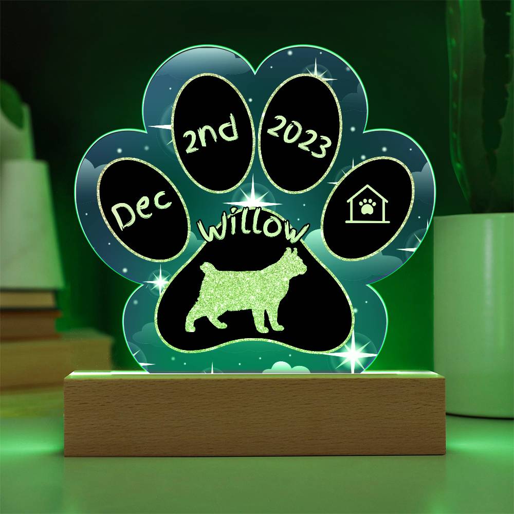 Highlander - Personalized Cat Gotcha Day Acrylic Paw Print Plaque