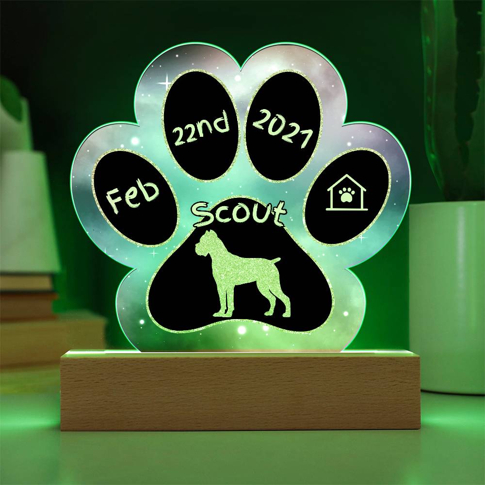 Cane Corso - Personalized Dog Gotcha Day Acrylic Paw Print Plaque