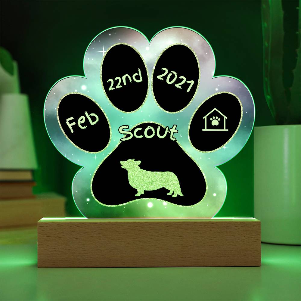 Pembroke Welsh Corgi - Personalized Dog Gotcha Day Acrylic Paw Print Plaque