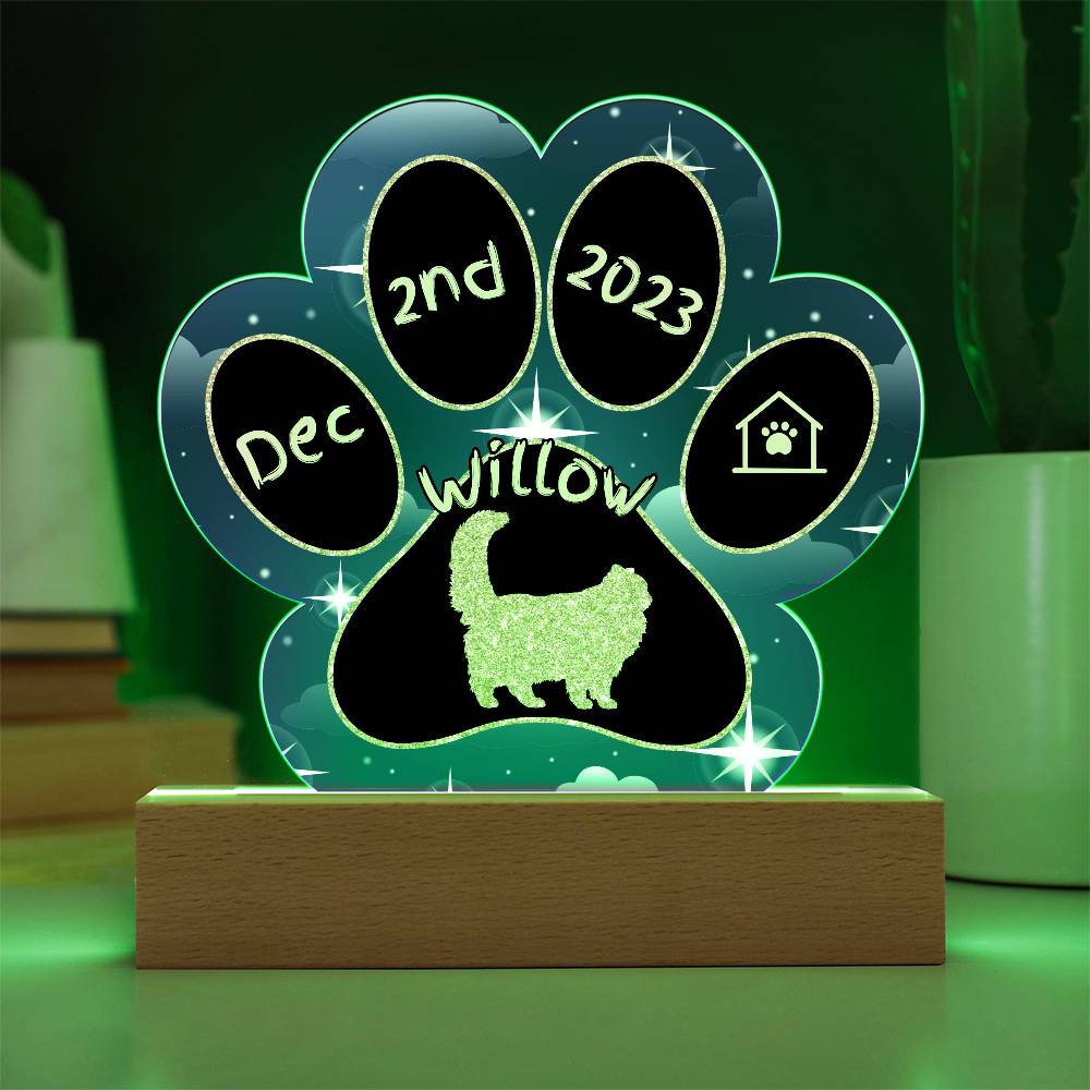 Himalayan - Personalized Cat Gotcha Day Acrylic Paw Print Plaque