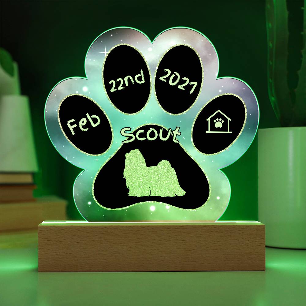 Maltese - Personalized Dog Gotcha Day Acrylic Paw Print Plaque