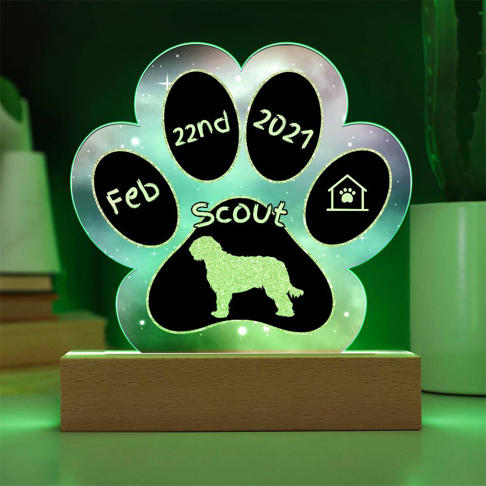 Otterhound - Personalized Dog Gotcha Day Acrylic Paw Print Plaque