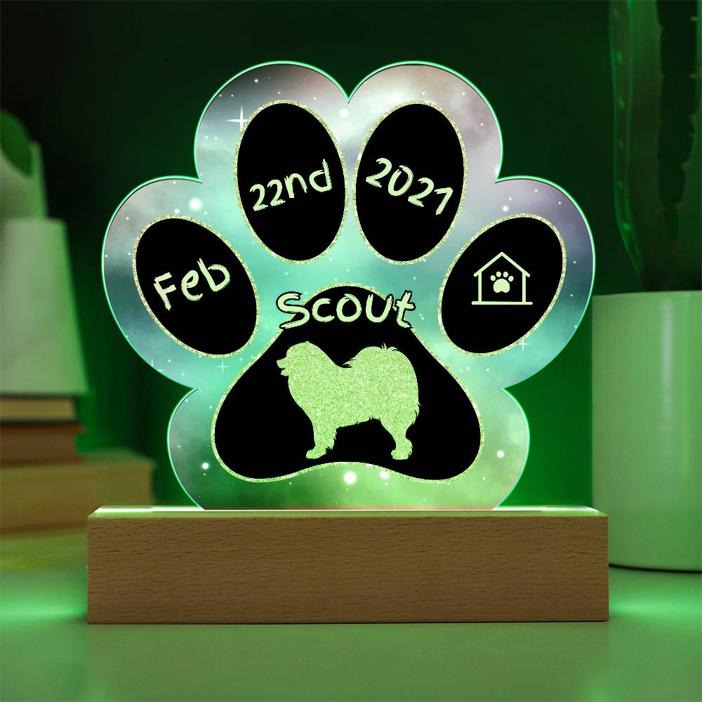 Samoyed - Personalized Dog Gotcha Day Acrylic Paw Print Plaque