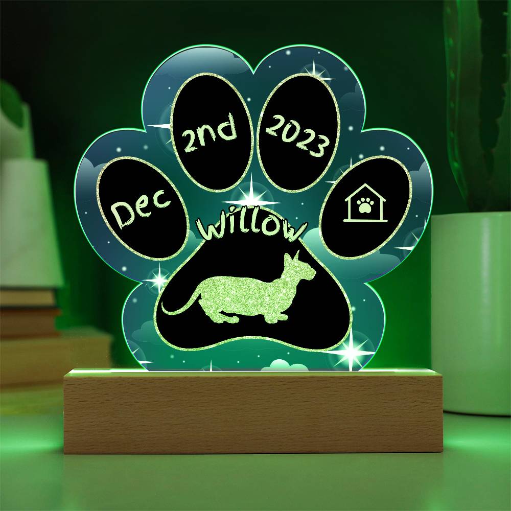 Minskin - Personalized Cat Gotcha Day Acrylic Paw Print Plaque