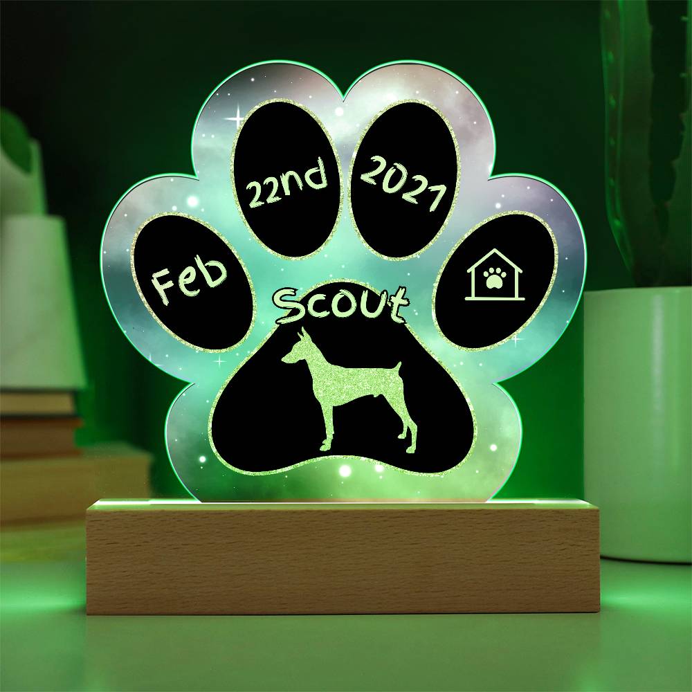 Doberman - Personalized Dog Gotcha Day Acrylic Paw Print Plaque