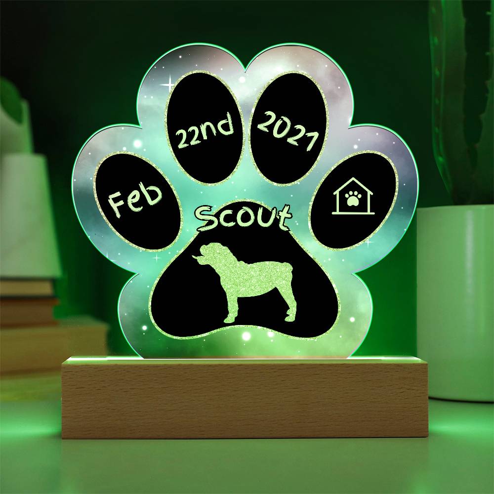 Bulldog - Personalized Dog Gotcha Day Acrylic Paw Print Plaque