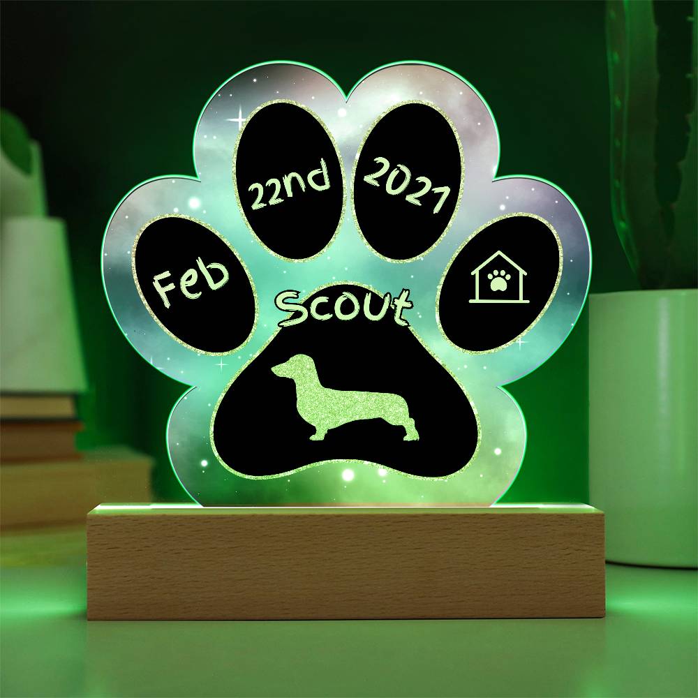 Dachshund - Personalized Dog Gotcha Day Acrylic Paw Print Plaque