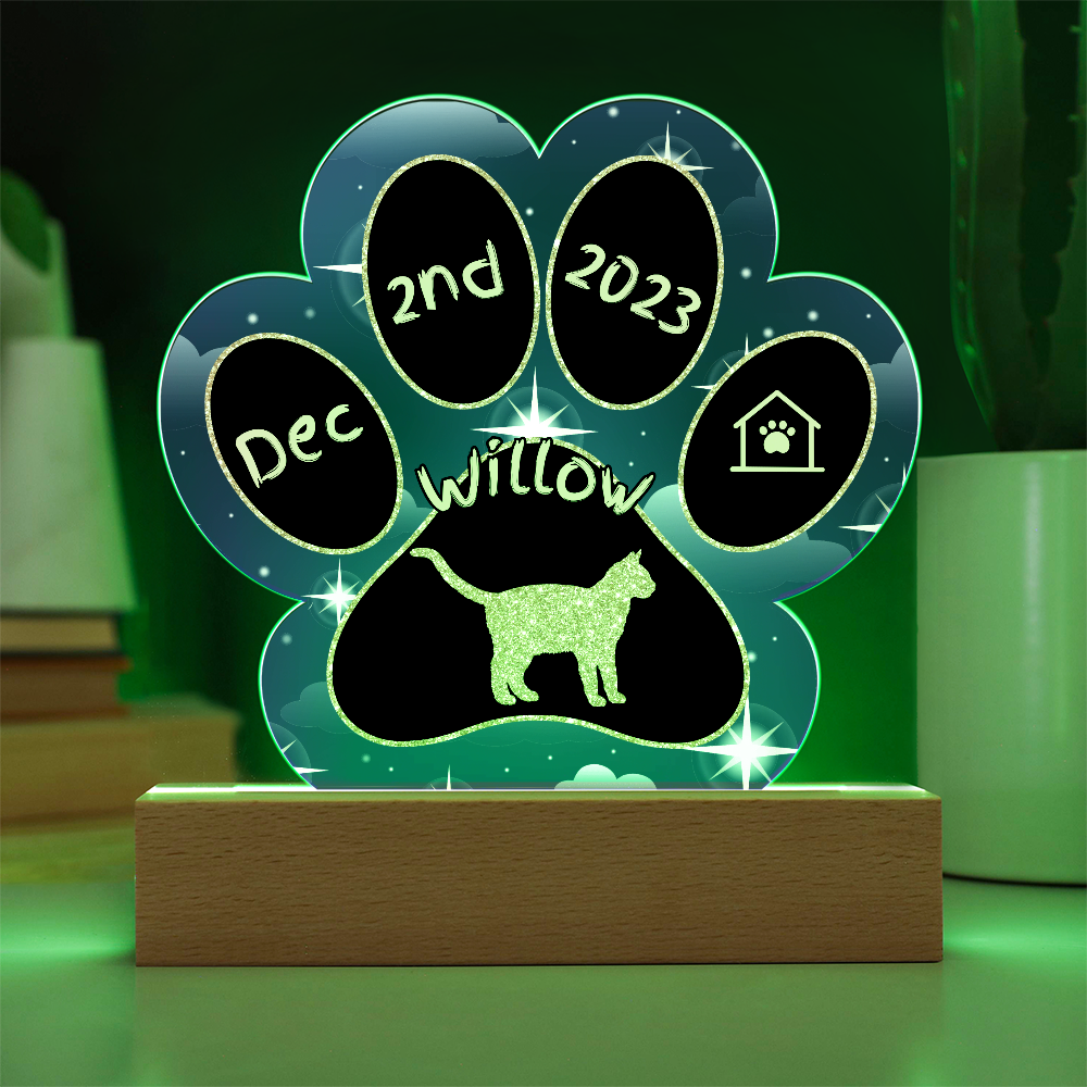 Thai - Personalized Cat Gotcha Day Acrylic Paw Print Plaque