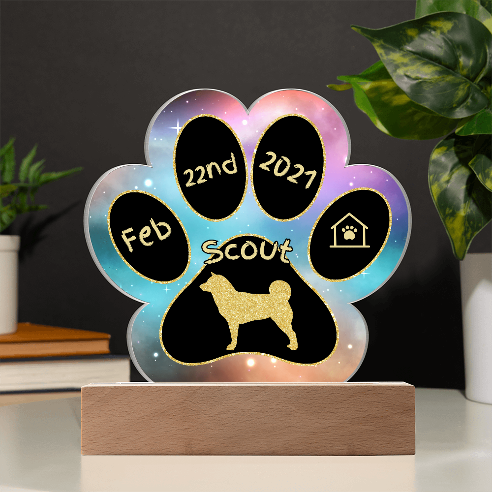 Akita Inu - Personalized Dog Gotcha Day Acrylic Paw Print Plaque