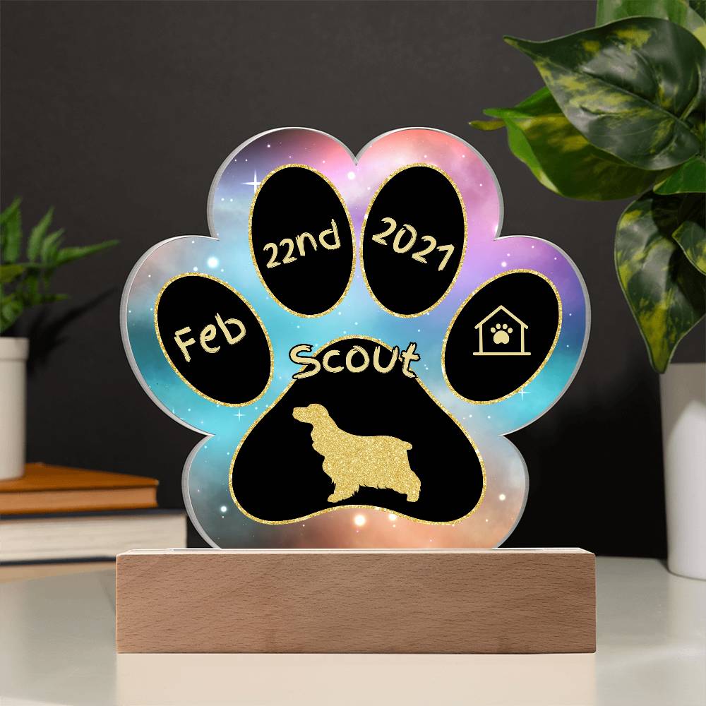 Cocker Spaniel - Personalized Dog Gotcha Day Acrylic Paw Print Plaque