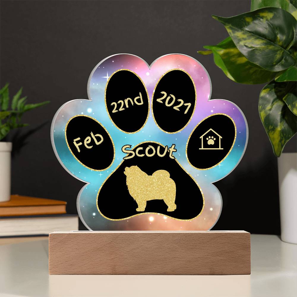 Chow Chow - Personalized Dog Gotcha Day Acrylic Paw Print Plaque