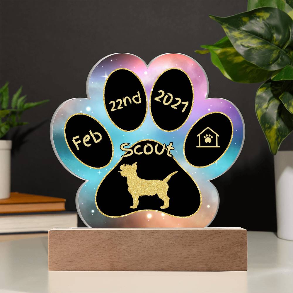 Cairn Terrier - Personalized Dog Gotcha Day Acrylic Paw Print Plaque