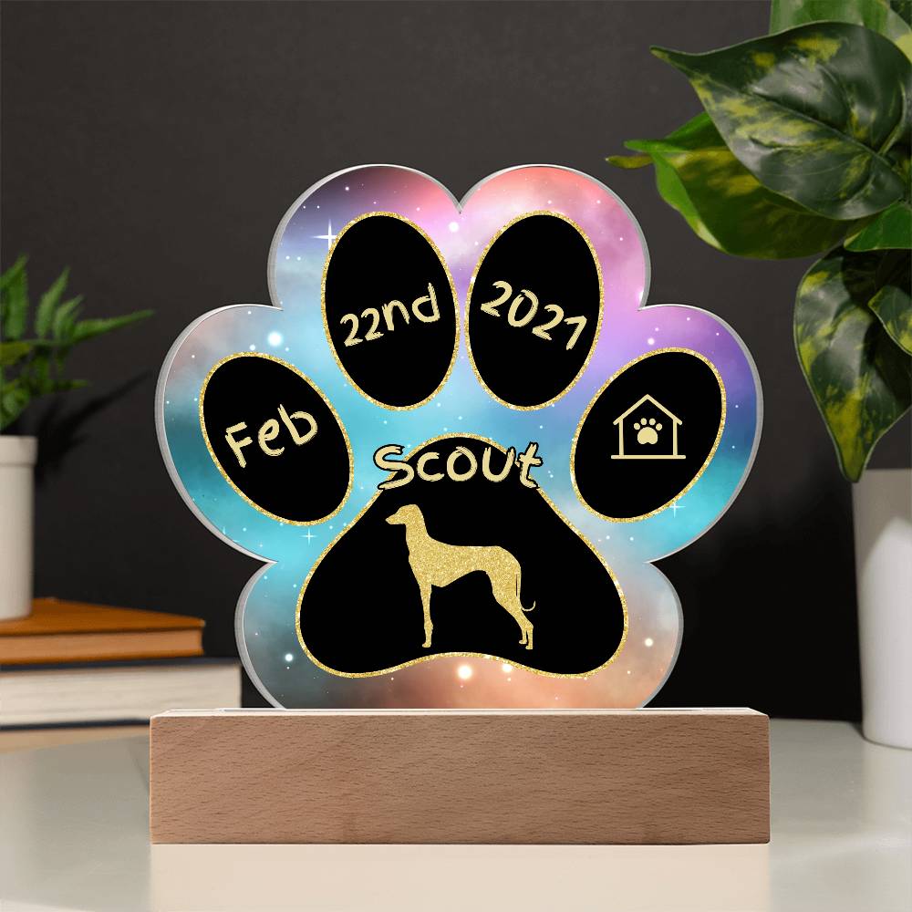 Awazakh - Personalized Dog Gotcha Day Acrylic Paw Print Plaque