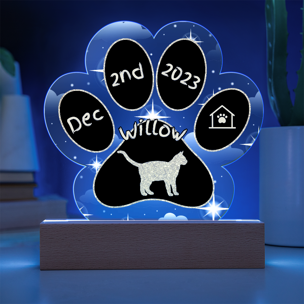 Thai - Personalized Cat Gotcha Day Acrylic Paw Print Plaque