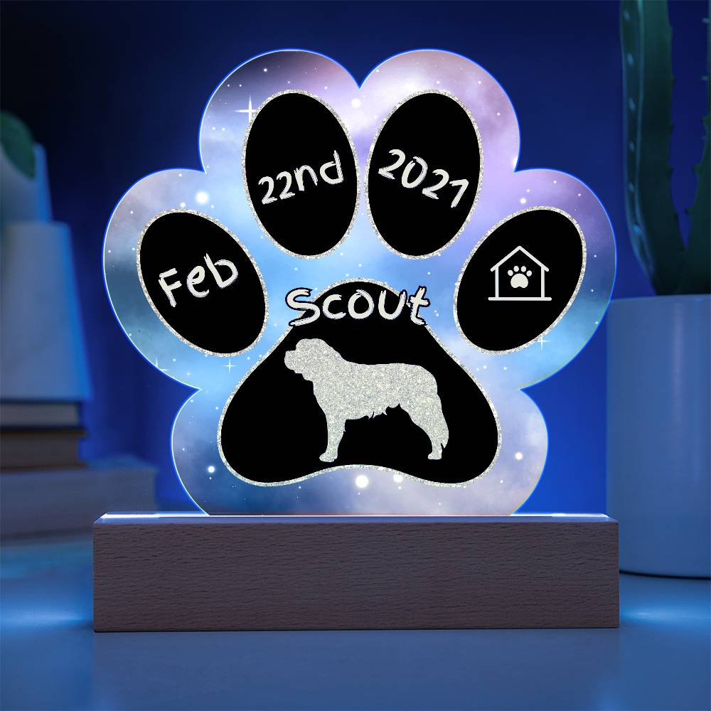 Saint Bernard - Personalized Dog Gotcha Day Acrylic Paw Print Plaque