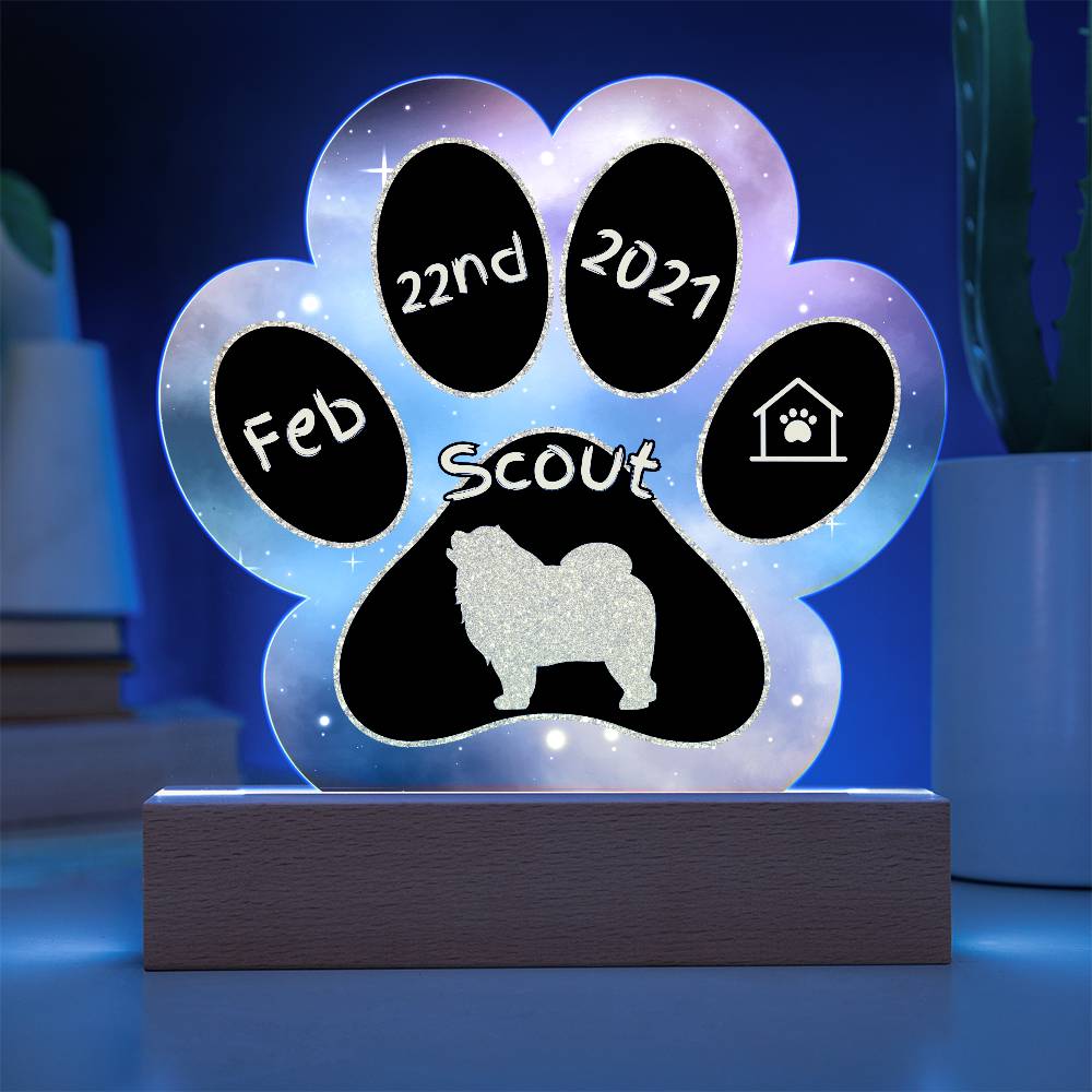 Chow Chow - Personalized Dog Gotcha Day Acrylic Paw Print Plaque