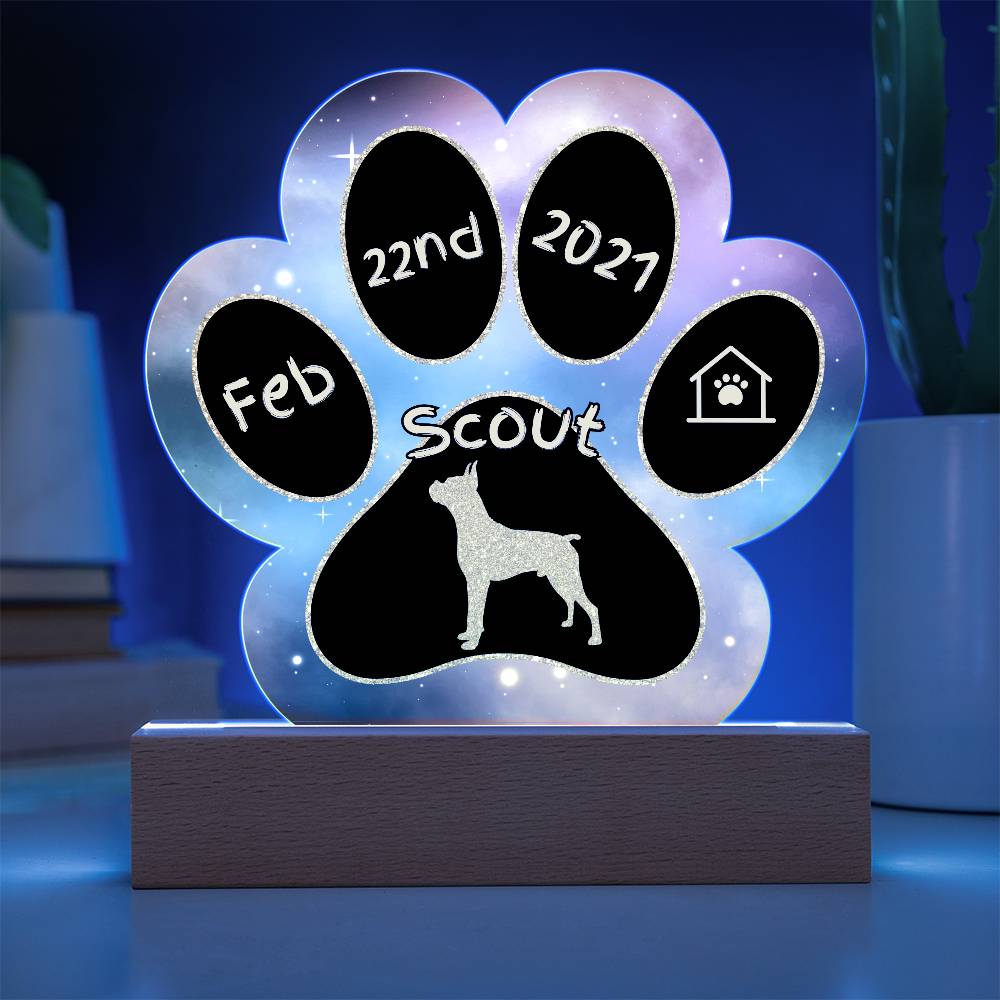 Boxer - Personalized Dog Gotcha Day Acrylic Paw Print Plaque