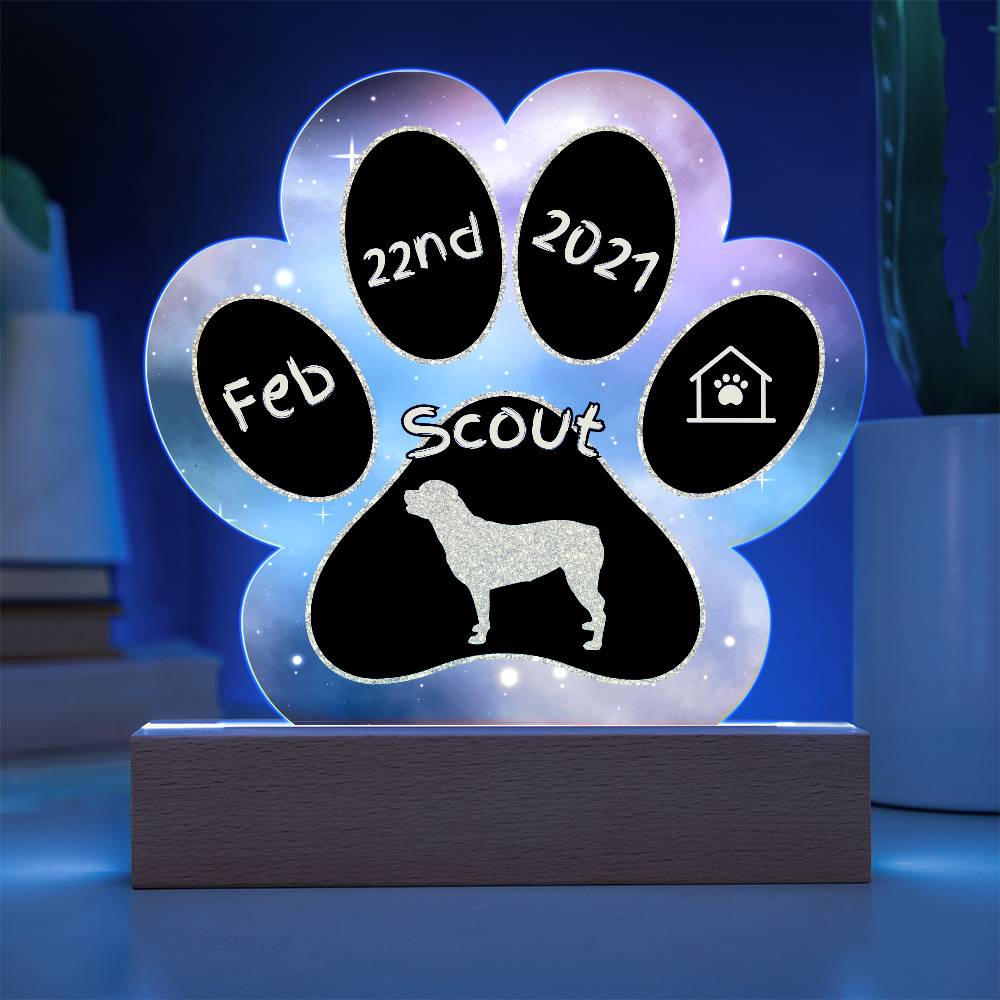 Rottweiler - Personalized Dog Gotcha Day Acrylic Paw Print Plaque