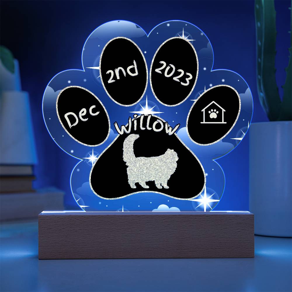 Himalayan - Personalized Cat Gotcha Day Acrylic Paw Print Plaque