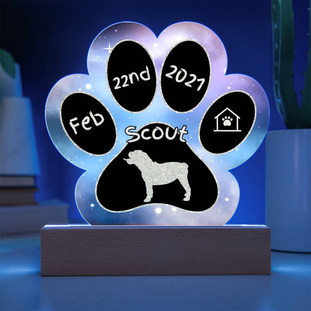 Bulldog - Personalized Dog Gotcha Day Acrylic Paw Print Plaque