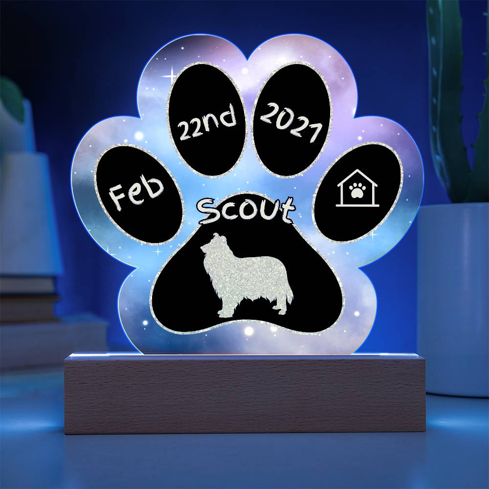 Collie - Personalized Dog Gotcha Day Acrylic Paw Print Plaque