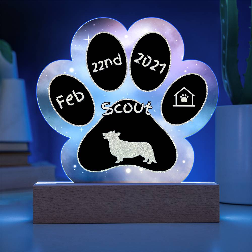 Pembroke Welsh Corgi - Personalized Dog Gotcha Day Acrylic Paw Print Plaque