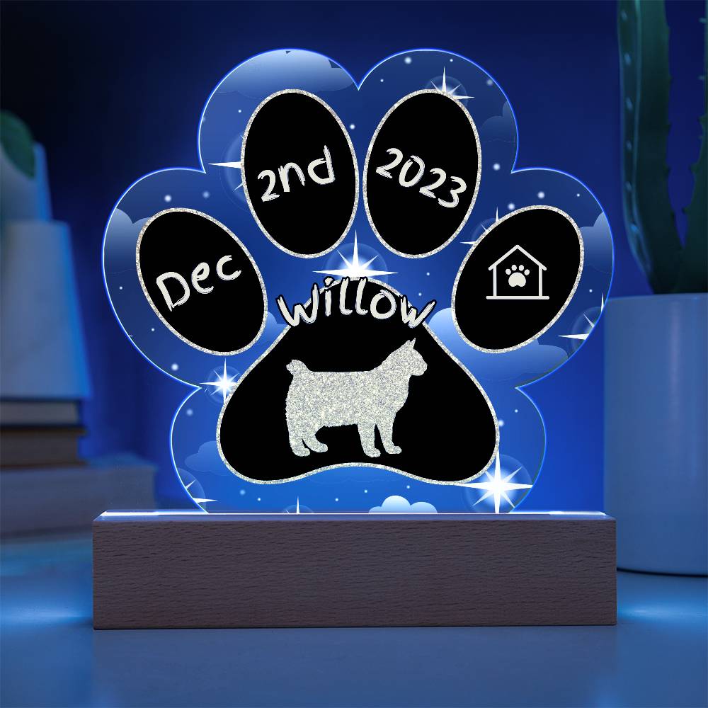 Pixiebob - Personalized Cat Gotcha Day Acrylic Paw Print Plaque