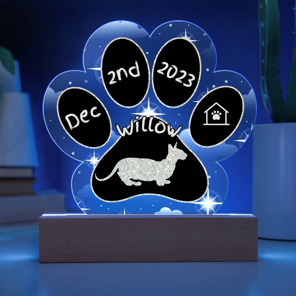 Minskin - Personalized Cat Gotcha Day Acrylic Paw Print Plaque