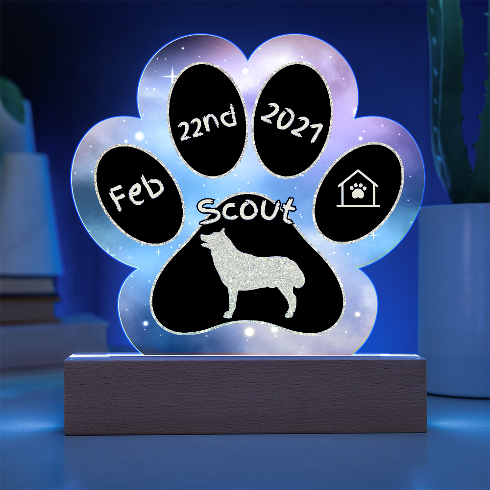 Husky - Personalized Dog Gotcha Day Acrylic Paw Print Plaque